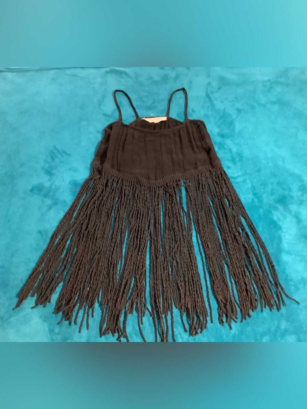 Jen’s Pirate Booty Cotton Gauze Braided Fringe Spaghetti Strap Top